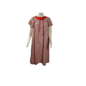 Alternatives by Swirl Striped Watermelon Collar Vtg House Dress Size M 80s NWT